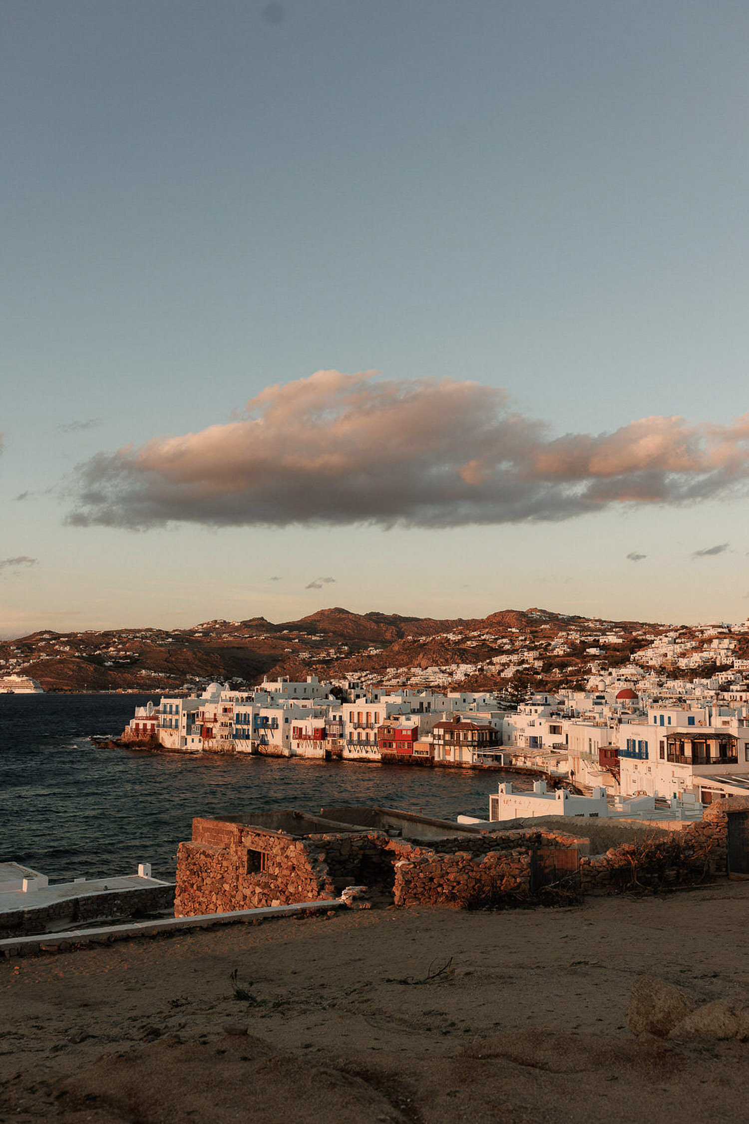 sunset in mykonos