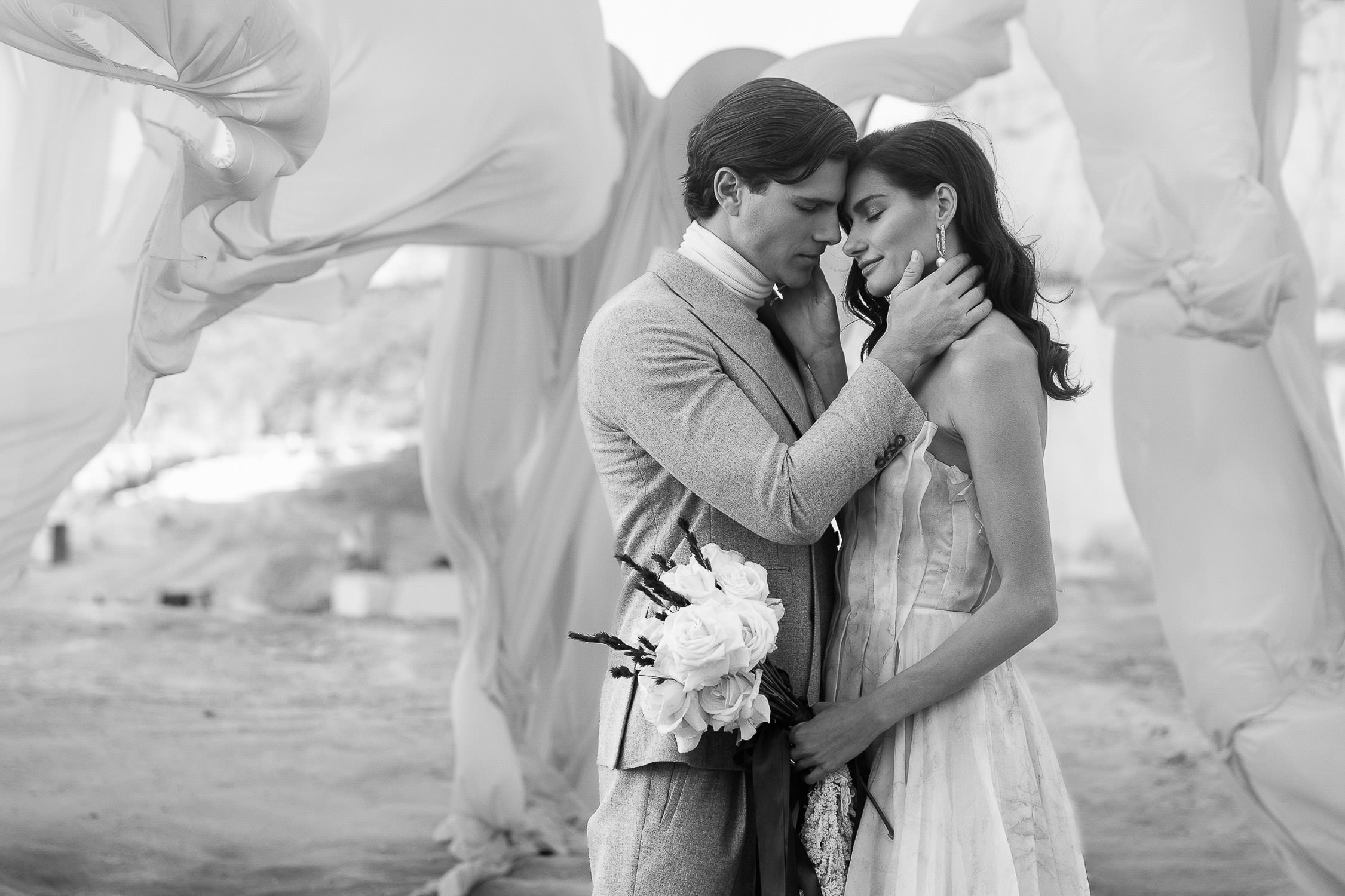 romantic lovers shoot for marble-inspired wedding